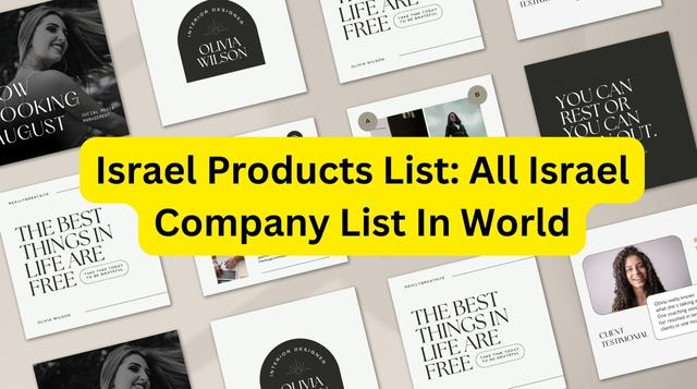 Israel Products List: All Israel Company List In World